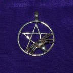 Pentagram Spider Silver Thong Pendant